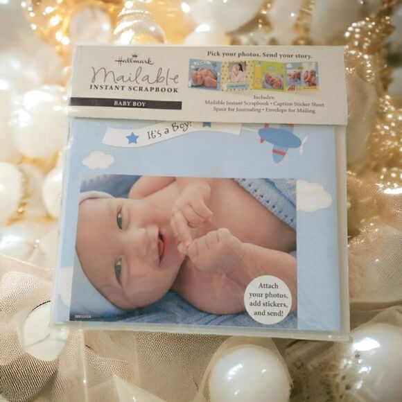 Hallmark Instant Scrapbook Sealed Mailable Baby Boy Brag Book NWT Blue Pastel - Picture 5 of 10